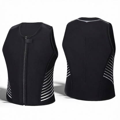 Neoprene Women's Adjustable Life Vest with Front Zipper and Side Stripes for Water Sports
