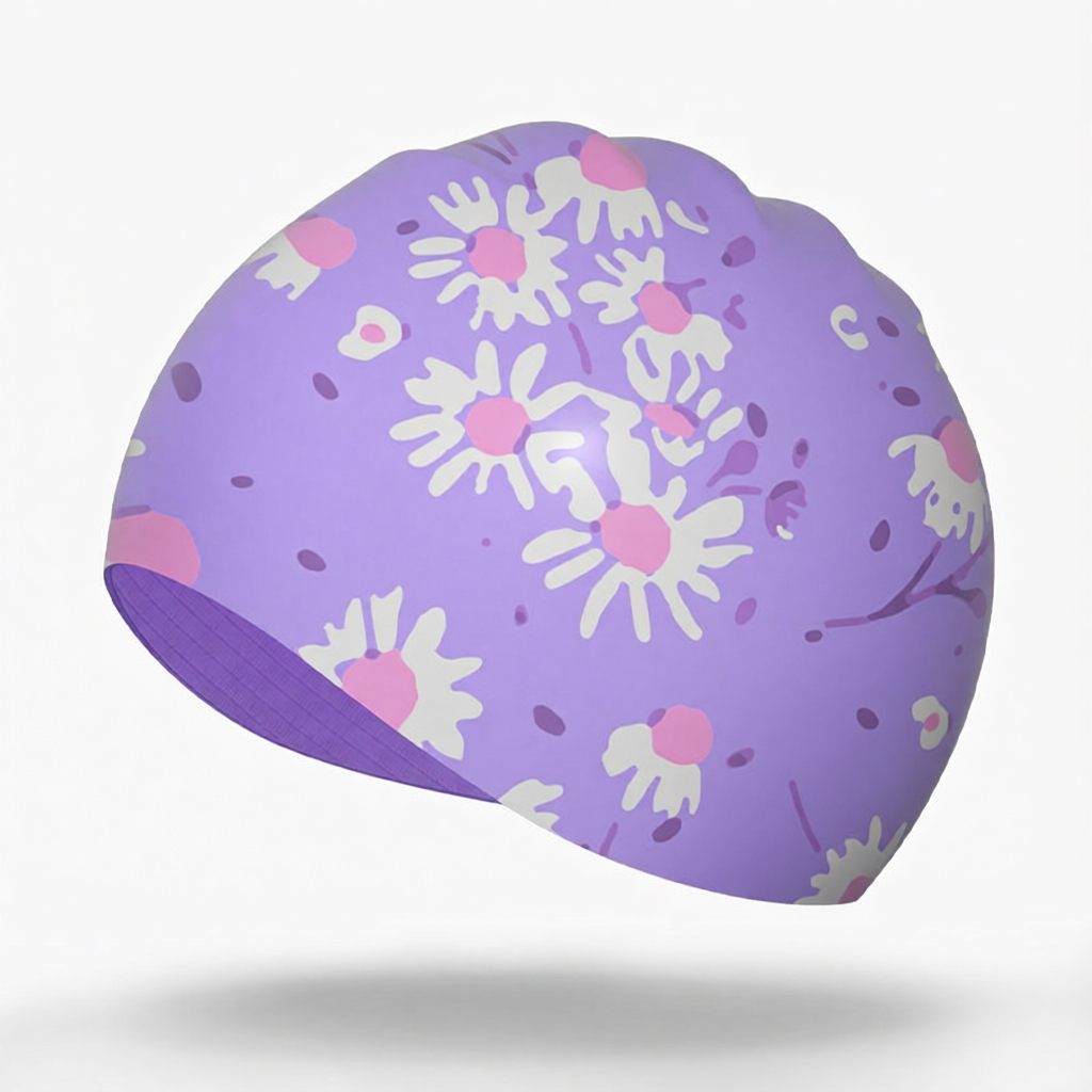 Silicone Swim Cap with Anti-Slip Design for Women, Waterproof and Comfortable Swimming Hat for Long Hair, Soft Elastic Material