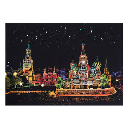 🔥Scratch-Off Rainbow Painting - World Famous Tourist Attractions 16 X 11.2 Inches