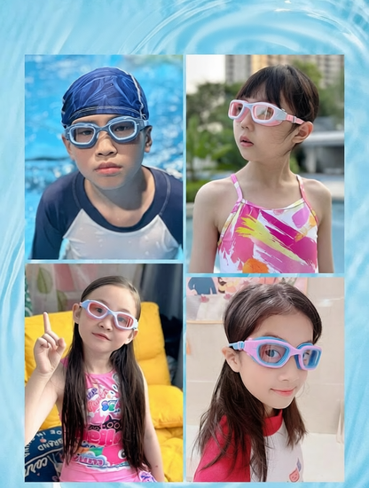 Soft Silicone Kids Swim Goggles with Anti-Fog Lens and Comfort Fit Design