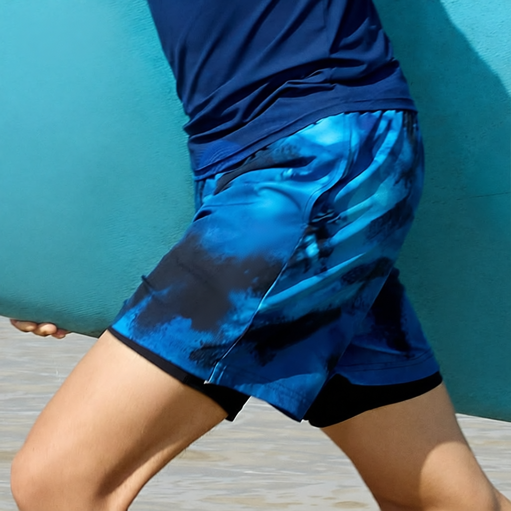 Moisture-Wicking Tie-Dye Running Shorts for Women with Built-In Liner, Athletic Workout Gym Shorts