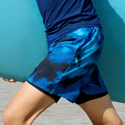 Moisture-Wicking Tie-Dye Running Shorts for Women with Built-In Liner, Athletic Workout Gym Shorts