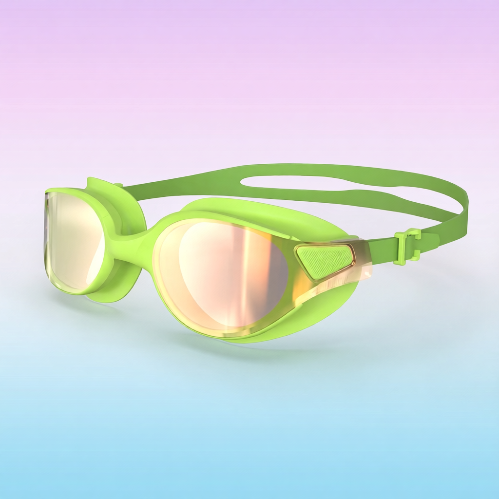 Soft Polyester Kids Swim Cap with Adjustable Strap and UV Protection for Swimming Training