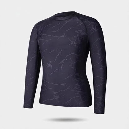Quick-Dry Polyester Men's Long Sleeve Surf Rash Guard with UV Protection
