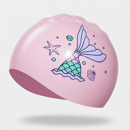 Silicone Swim Cap with Anti-Slip Design for Women, Waterproof and Comfortable Swimming Hat for Long Hair, Soft Elastic Material