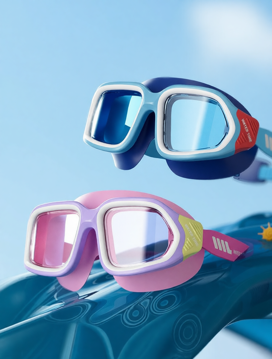 Silicone Kids Swim Goggles with Anti-Fog Lens and UV Protection for Swimming Training