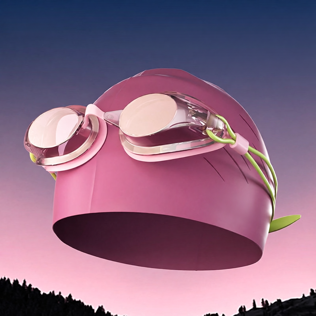 UV-Protective Silicone Swim Goggles with Anti-Fog Lens for Kids and Adults