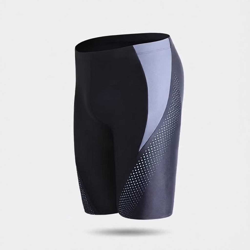 Men's High-Waisted Quick-Dry Swim Shorts with Mesh Panels and Water-Resistant Fabric