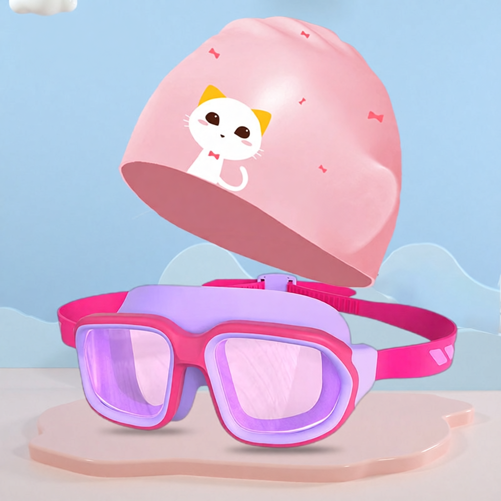 Silicone Kids Swim Goggles with Anti-Fog Lens and UV Protection for Swimming Training