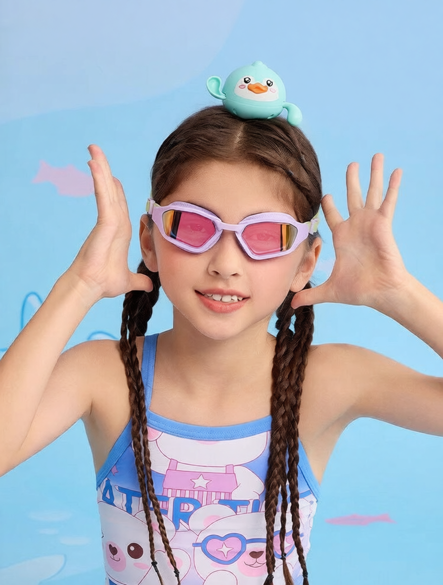 Cotton Blend Kids Swimwear with Cartoon Print and Adjustable Straps for Summer Pool Fun