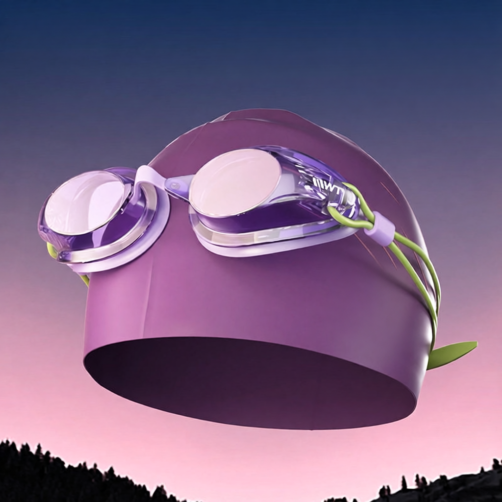 UV-Protective Silicone Swim Goggles with Anti-Fog Lens for Kids and Adults