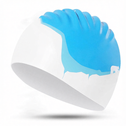 Silicone Swim Cap with Polar Bear Design - Comfortable, Durable, Anti-Slip for Swimming Training and Leisure