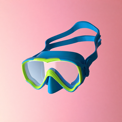 Silicone Swim Mask and Snorkel Set for Kids - Pink and Mint Design with Anti-Fog Lens and Comfort Fit
