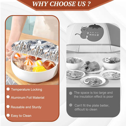 🔥 LAST DAY 49% OFF- Reusable Aluminum Foil Food Covers