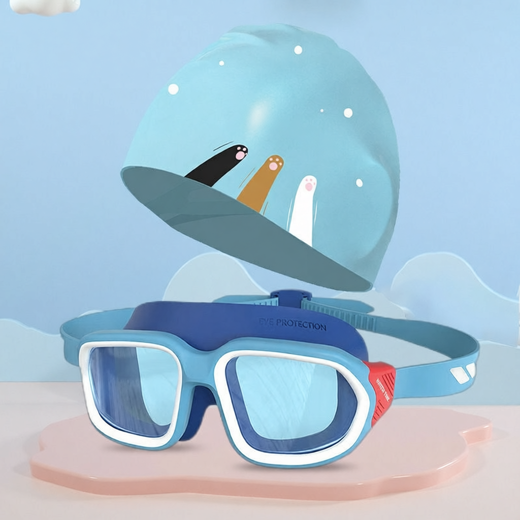 Silicone Kids Swim Goggles with Anti-Fog Lens and UV Protection for Swimming Training