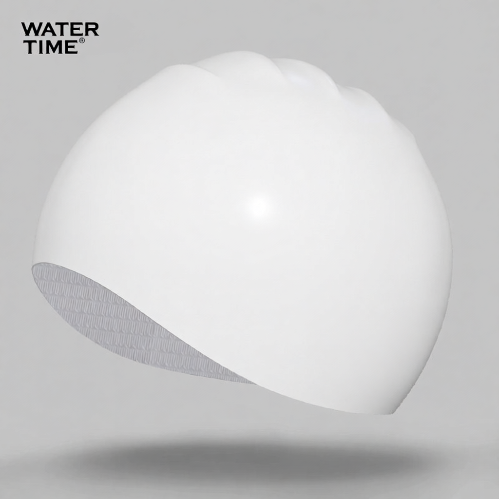 Silicone Swim Cap with 'Smile' Print - Comfortable, Anti-Slip, Waterproof Swimming Hat for Women
