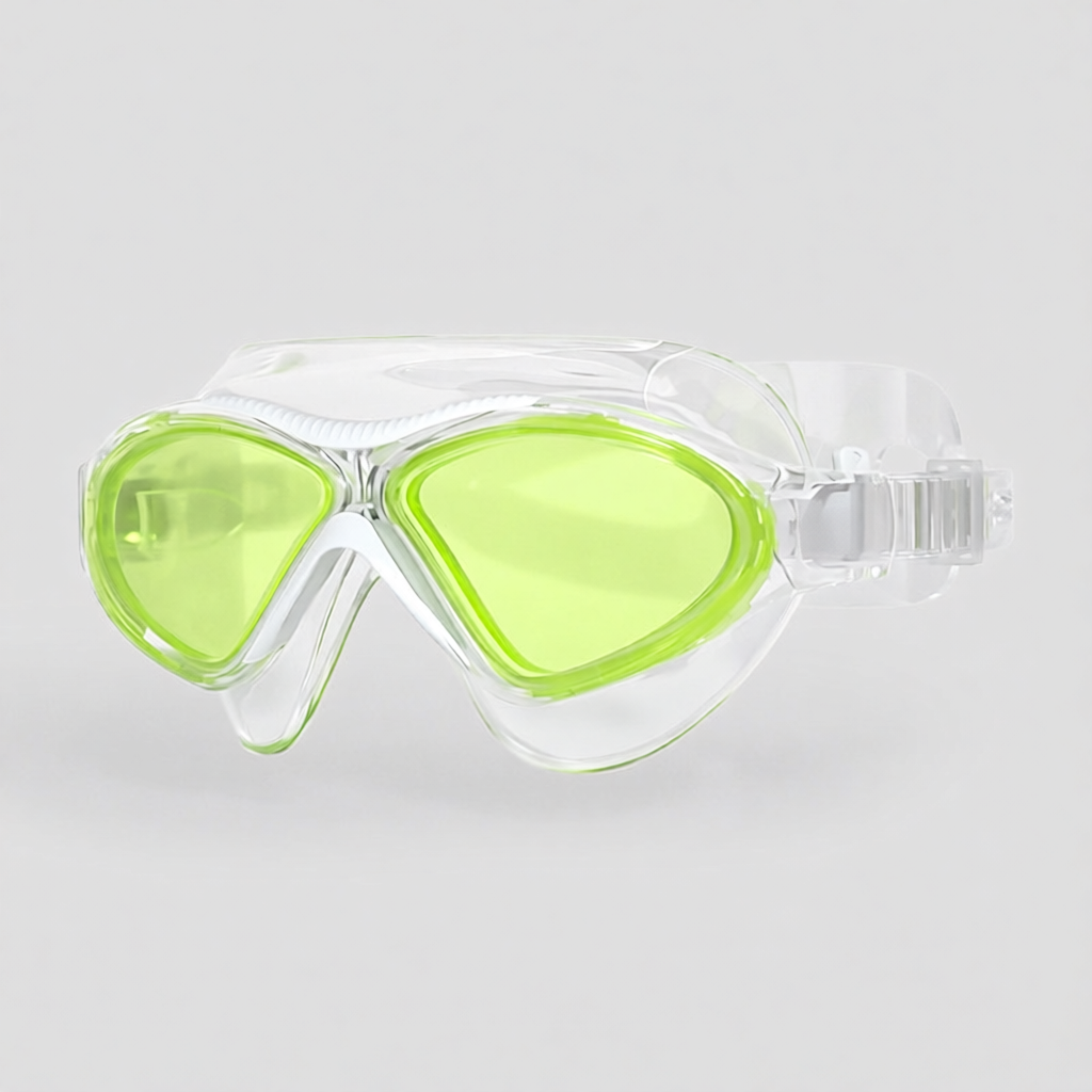 Transparent Silicone Swim Goggles with Pink Anti-Fog Lens for Clear Underwater Vision