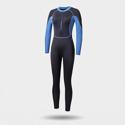 Neoprene Full-Sleeve Wetsuit for Women - 3mm Thickness, Zip-Front Design, Ideal for Swimming and Diving