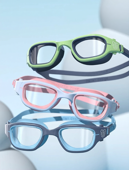 Soft Silicone Kids Swim Goggles with Anti-Fog Lens and Comfort Fit Design