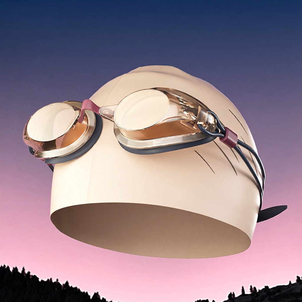 UV-Protective Silicone Swim Goggles with Anti-Fog Lens for Kids and Adults