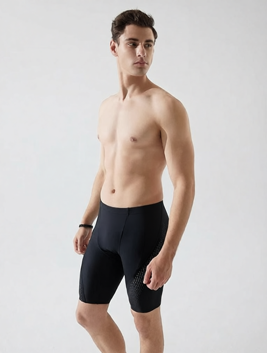 Men's High-Performance Quick-Dry Swim Shorts with Mesh Panels and Compression Fit