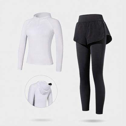 Quick-Dry Polyester Surf Rash Guard with Skirted Design for Women