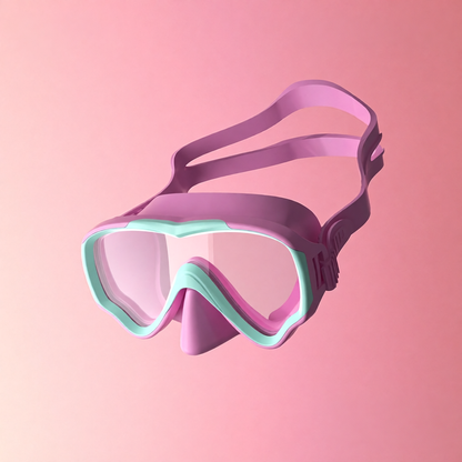 Silicone Swim Mask and Snorkel Set for Kids - Pink and Mint Design with Anti-Fog Lens and Comfort Fit