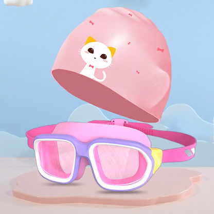 Silicone Kids Swim Goggles with Anti-Fog Lens and UV Protection for Swimming Training