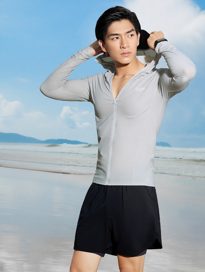 Quick-Dry Lightweight UPF 50+ Hooded Sun Protection Jacket for Men