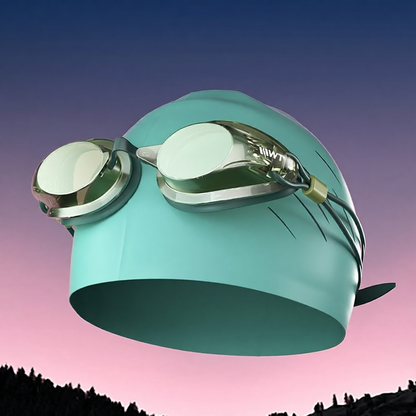 UV-Protective Silicone Swim Goggles with Anti-Fog Lens for Kids and Adults