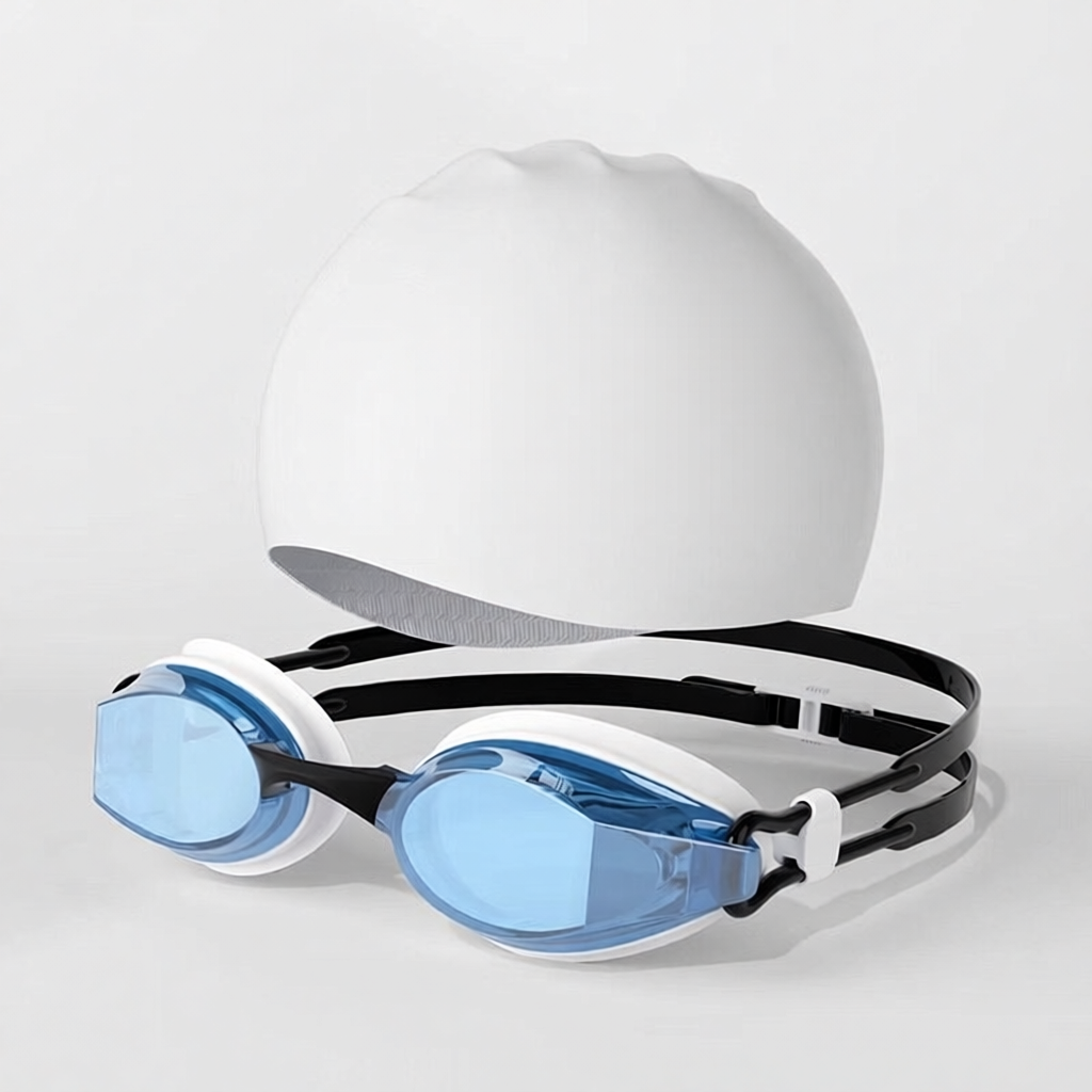 Silicone Swim Goggles with Anti-Fog Lens and UV Protection for Kids and Adults