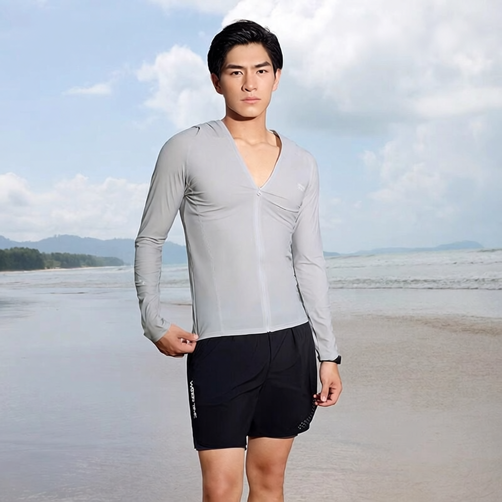Quick-Dry Lightweight UPF 50+ Hooded Sun Protection Jacket for Men