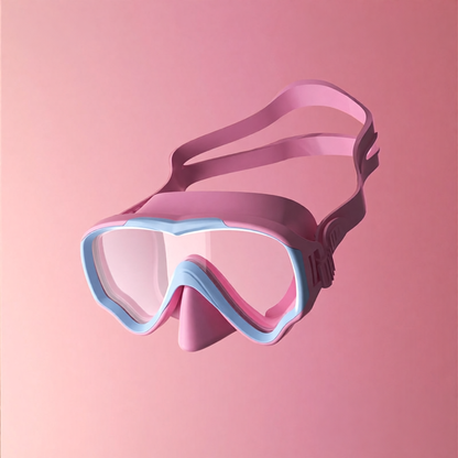 Silicone Swim Mask and Snorkel Set for Kids - Pink and Mint Design with Anti-Fog Lens and Comfort Fit